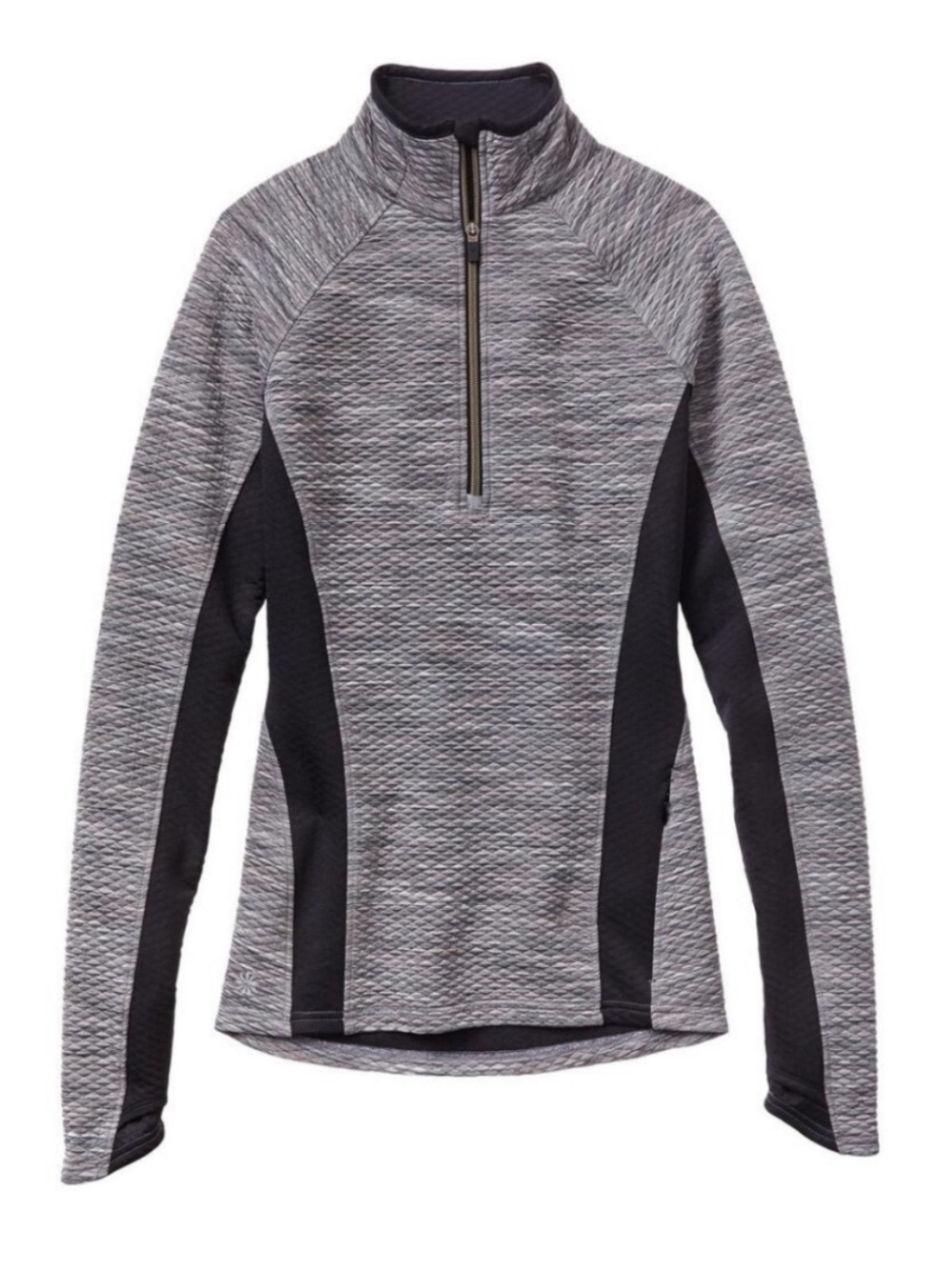Athleta Snowscape Half-Zip, Grey Spacedye Black, Large